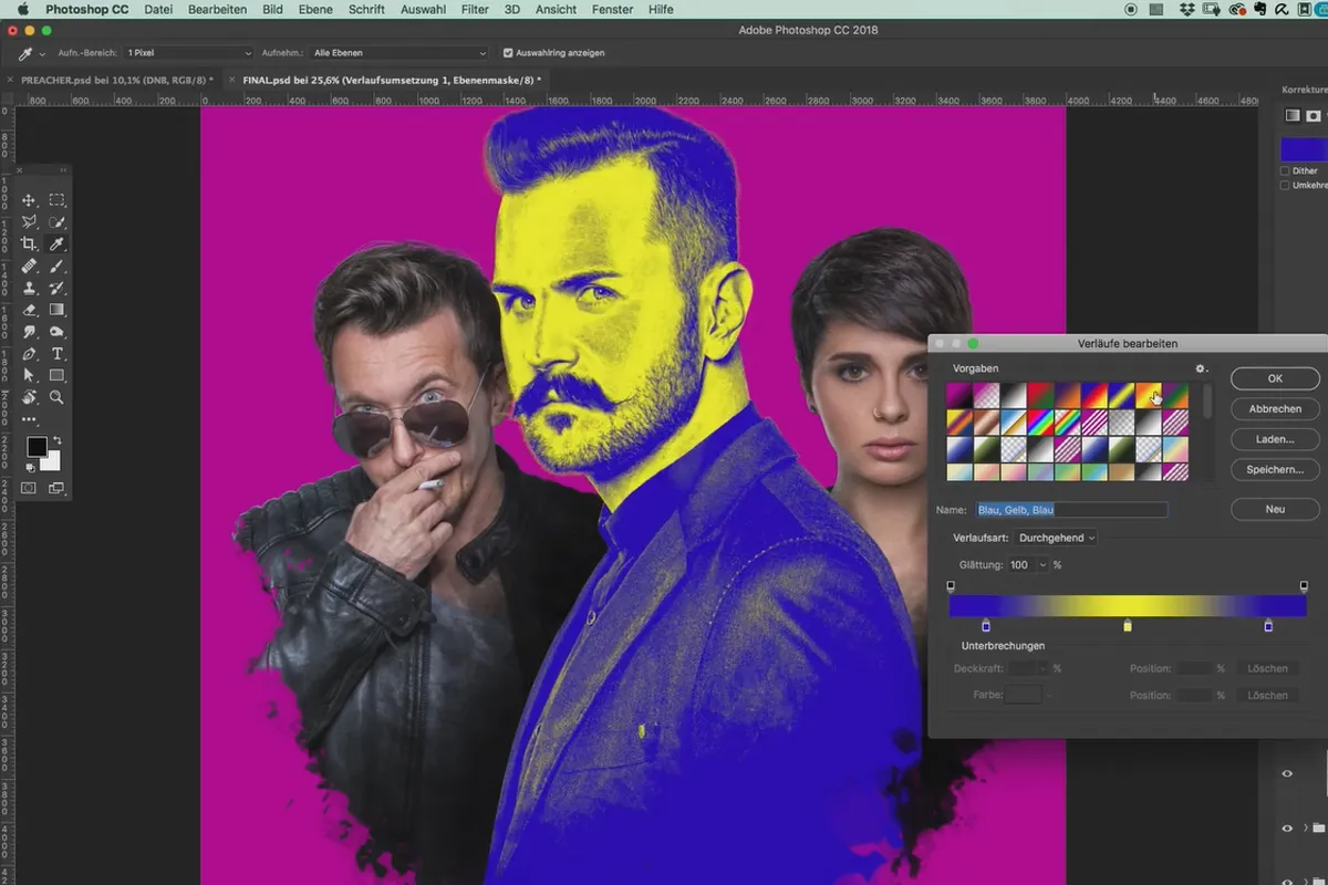 A crea un afiș de film în stilul seriei Preacher - ședință foto și tutorial Photoshop: Primul aspect de culoare 12