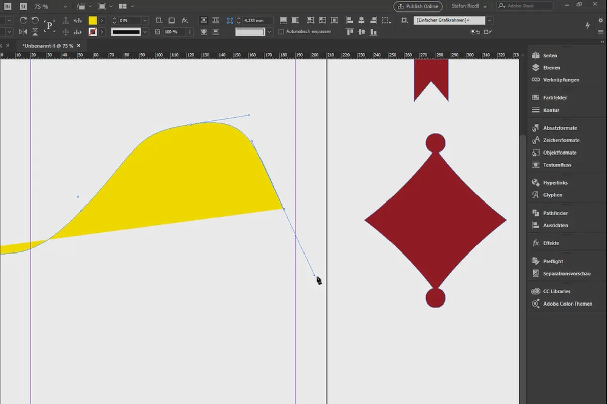 Învățarea InDesign - Tutorial pentru începători: 2.7 Forme complexe, Pathfinder, Creion