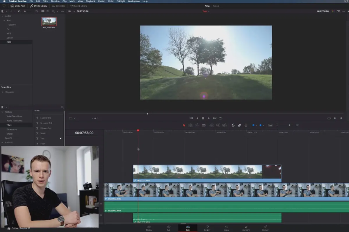 DaVinci Resolve-Tutorial: 3.3 | Clips einfügen