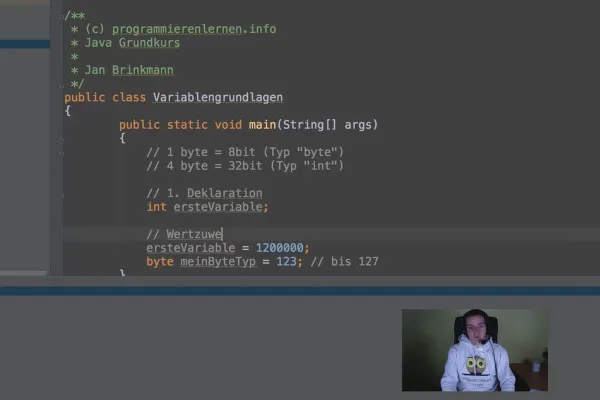 Java für Einsteiger – 4.1 Variablen verwenden (Teil 1)