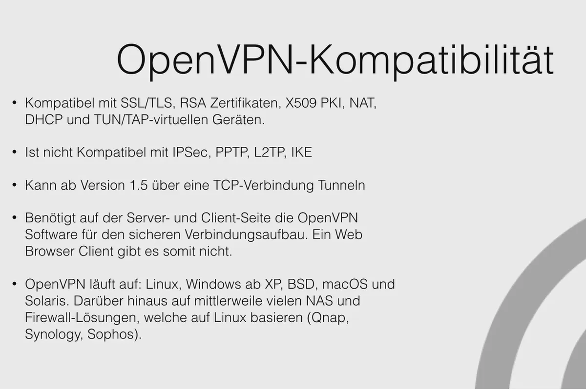 A înțelege și a configura OpenVPN - siguranță în rețea: 2.10 Compatibilitate OpenVPN