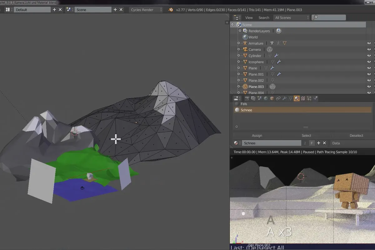 Das Praxis-Training für Blender-Einsteiger – 3.3 Landschaft: Beleuchtung