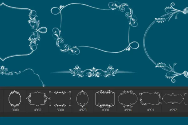 Das große Pinsel-Paket – verzierte Linien, Rahmen und Ornamente 13