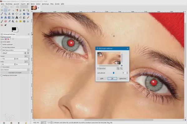 Editarea de imagini cu GIMP: tutorial practic - 13 Cum să eliminați ochii roșii