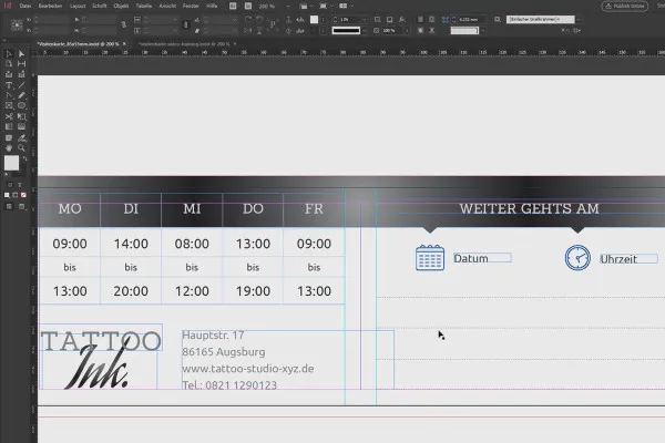 Învață InDesign - Tutorial pentru începători: 2.8 Crearea instrumentului de linie și a câmpurilor de gradient