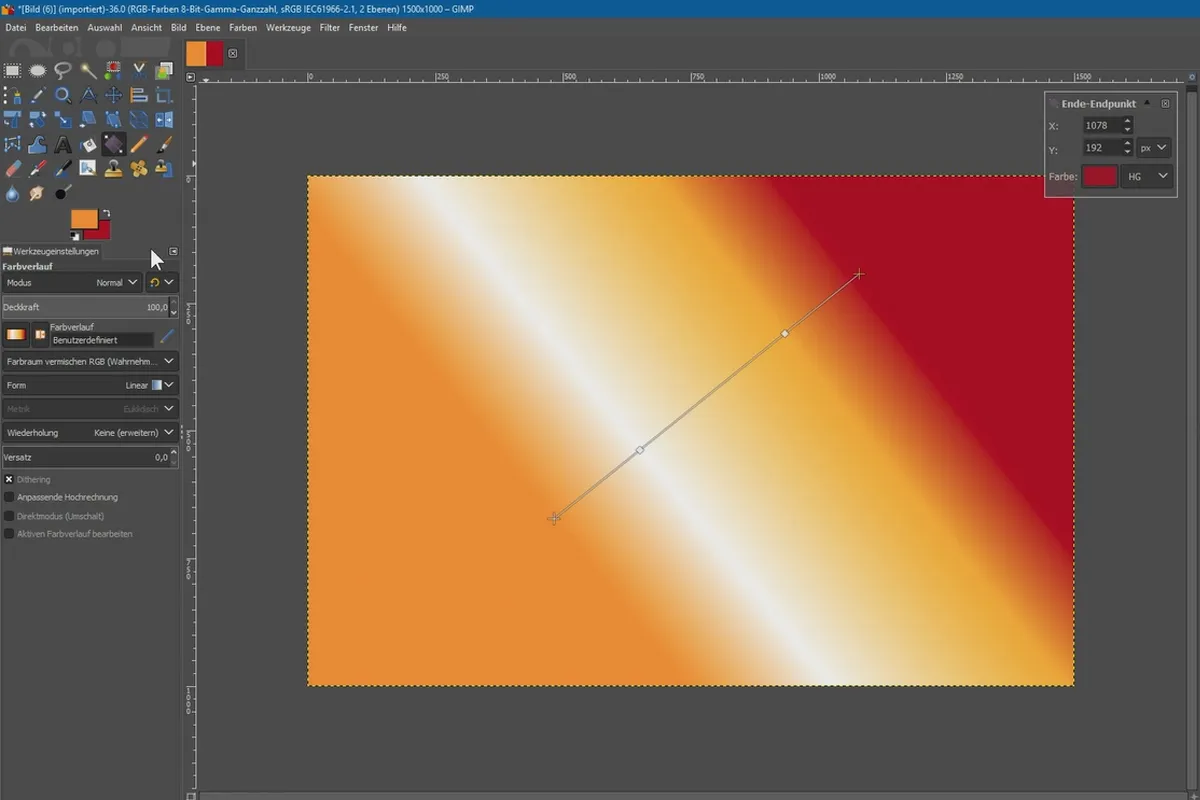 Noi funcții în GIMP 2.10: 2.4 | Instrument pentru gradient.