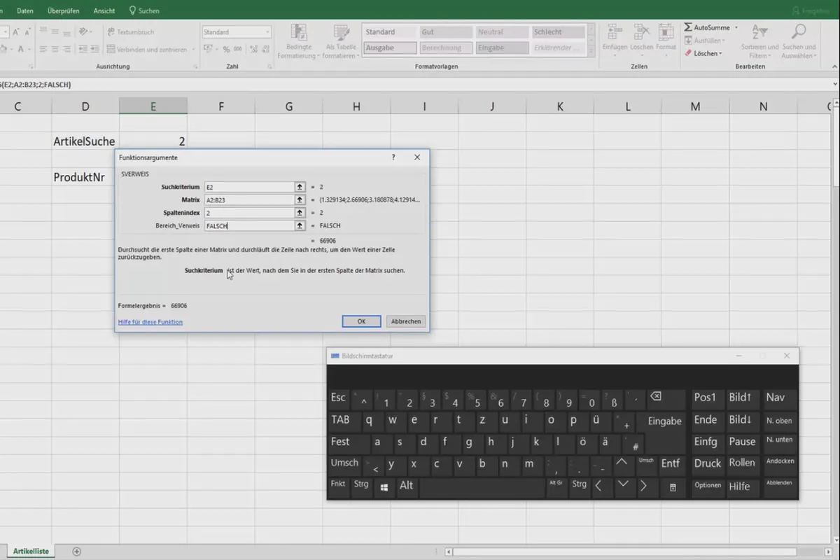 Excel-Tutorial: Pivot, Diagramme und Tabellen-Design zur anschaulichen Daten-Präsentation – 2.13 Hilfe für Formeln