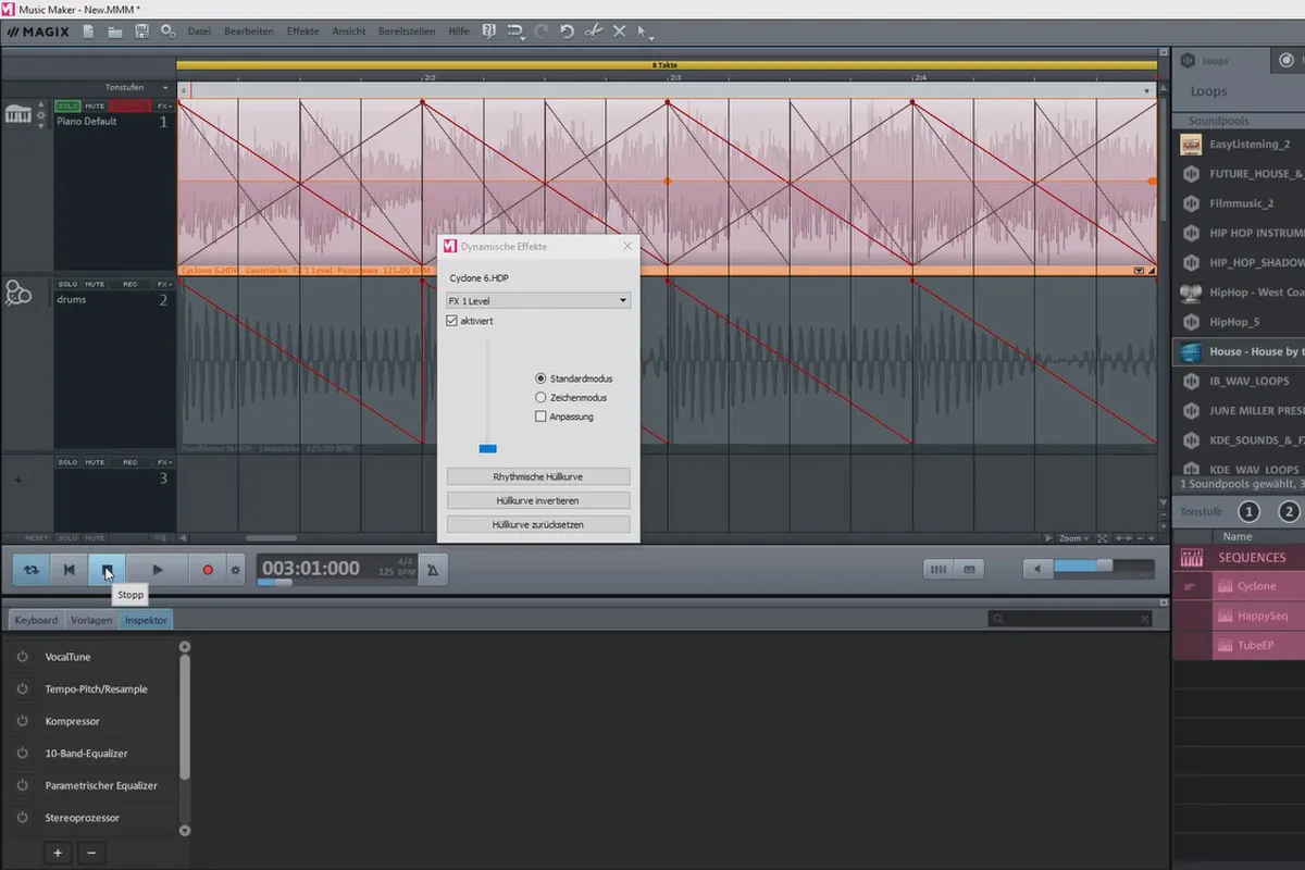 Creare muzică proprie cu Magix Music Maker: 14 | Utilizarea efectelor