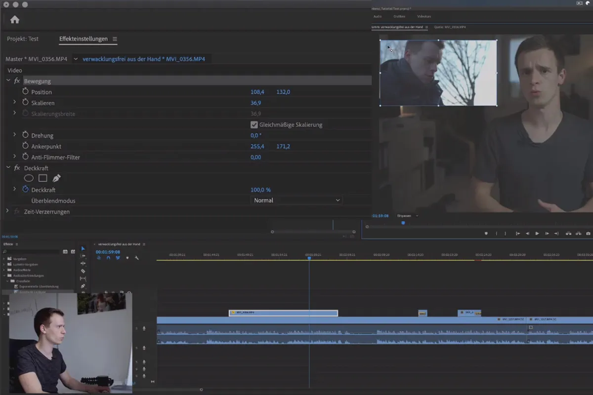 Premiere Pro CC-Tutorial: 3.7 | Effekteinstellungen und Keyframes