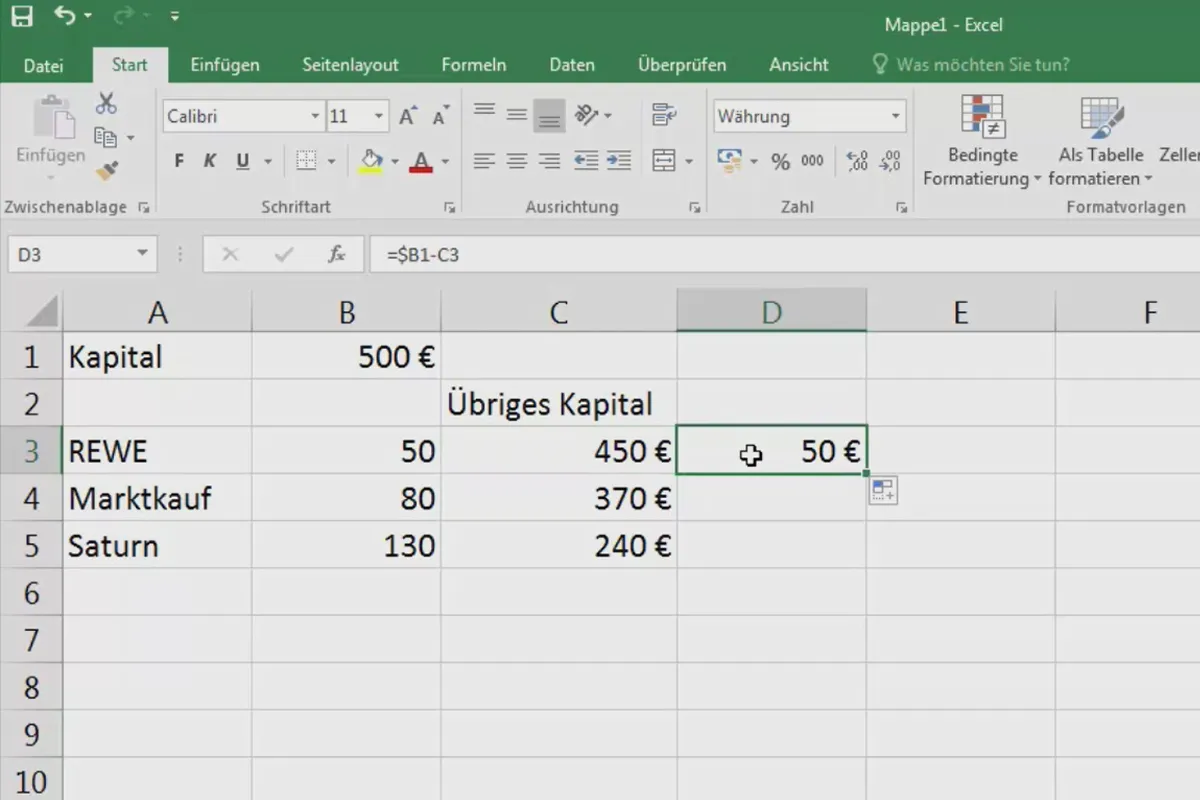 Bazele Excel - Introducere pentru începători: 17 Referințe absolute la celule