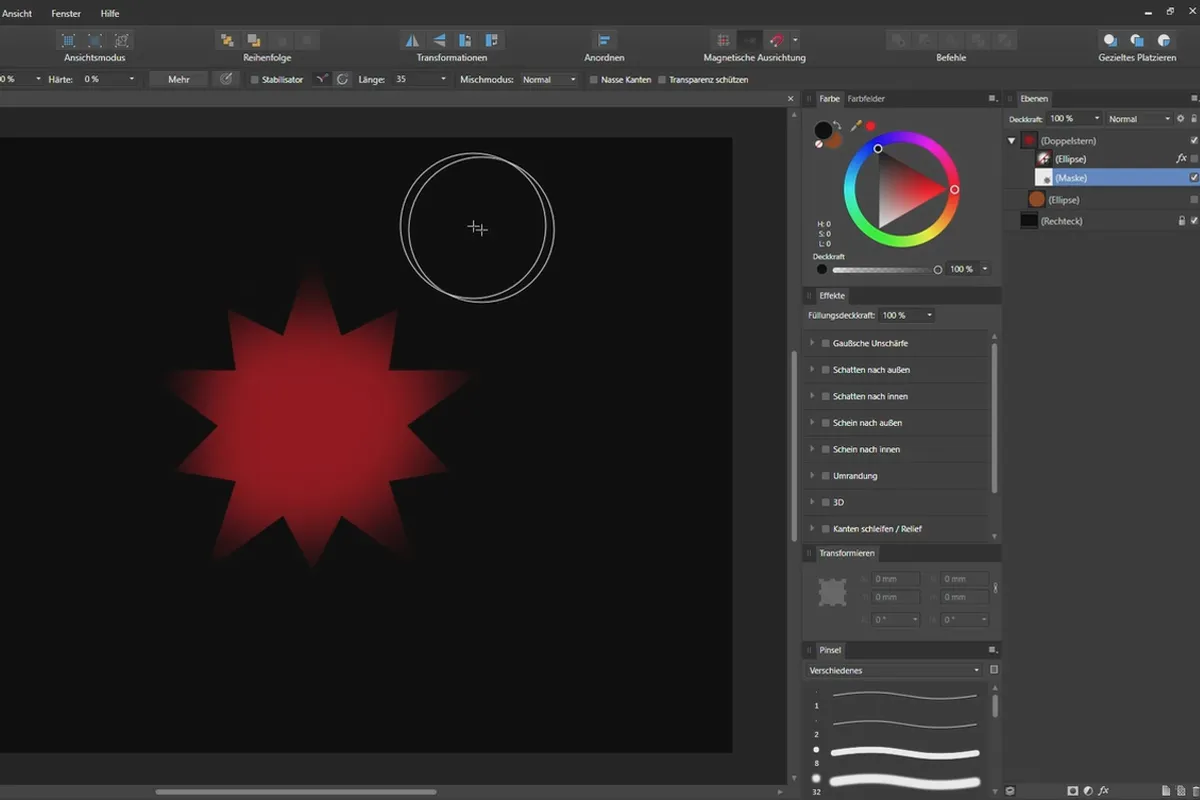 Affinity Designer-Tutorial – Grundlagen: 3.4 | Ebenen-Masken