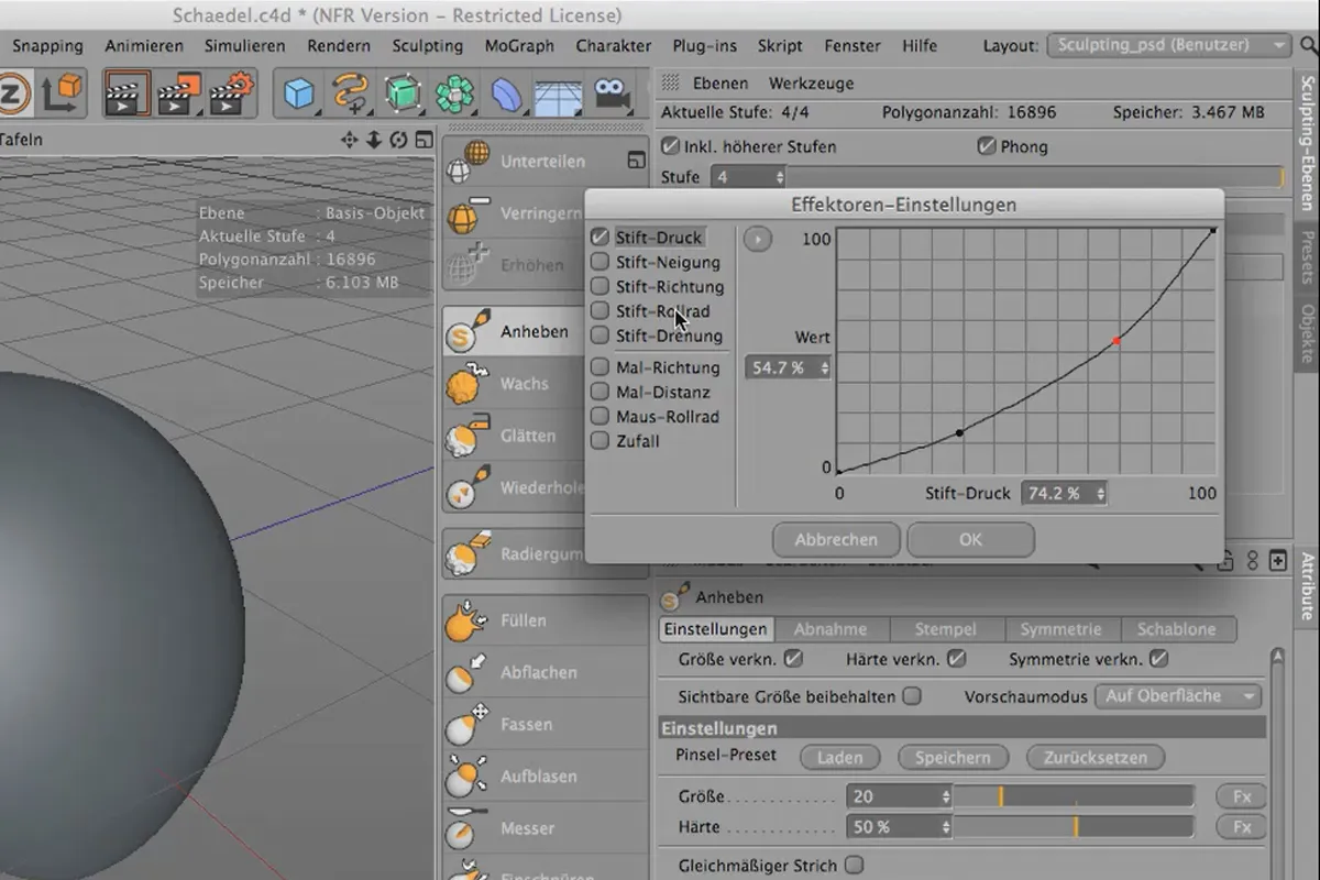 Sculpting in CINEMA 4D - Kreativtraining: Teil 03 - Einstellungen