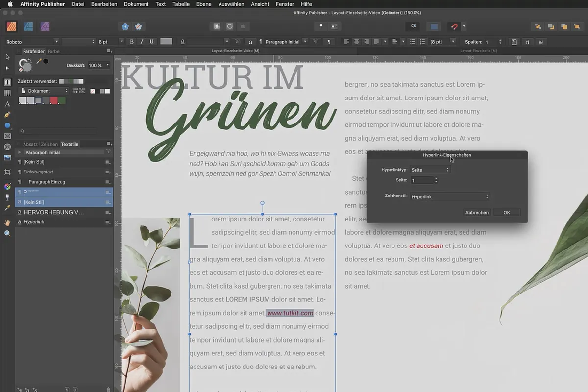 Affinity Publisher Grundlagen-Tutorial: 17| Zeichenstile