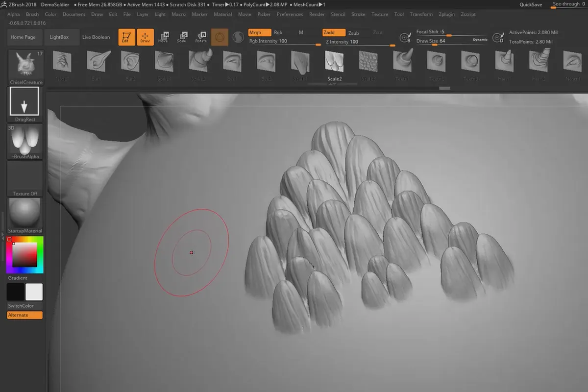 ZBrush 2018 und 4R8 – Video-Training zu den Updates: 11.1 Alpha 3D