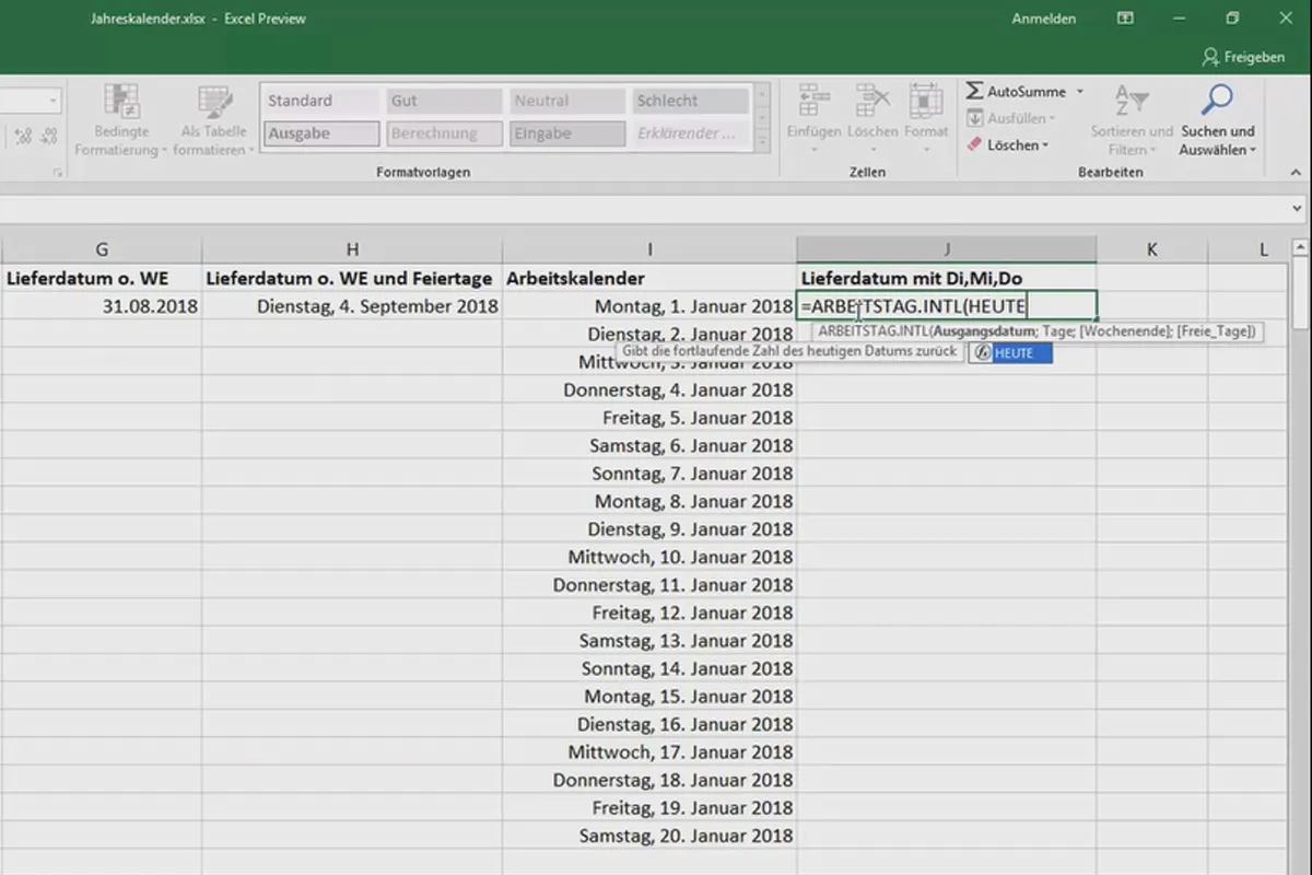 Training Excel pentru mai multă eficiență în birou: calendar, organigramă și altele - 3.7 Calcularea unei date viitoare cu ore speciale