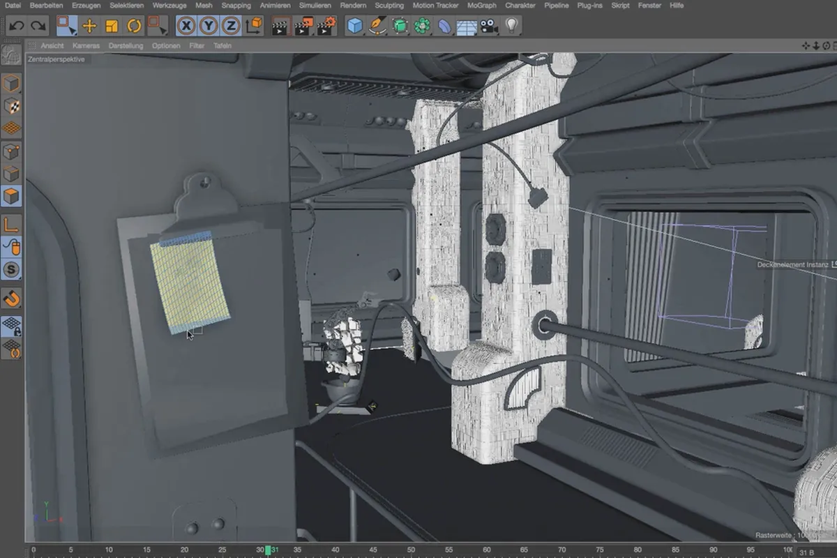 Practică în Cinema 4D - Modelarea și iluminarea unei stații spațiale: 18 materiale standard