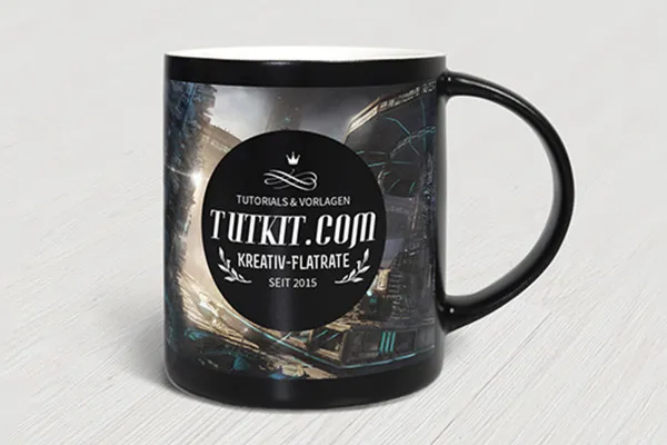 Photoshop-Mockup-Vorlage für eine Tasse – Version 2