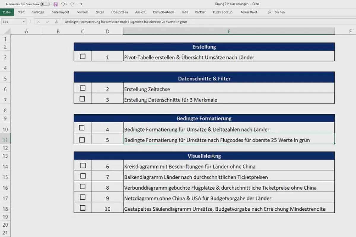 Pivot-Tabellen in Excel: 3.9 | Übung 2