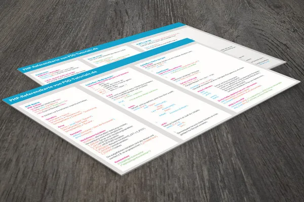 PHP-Referenzkarte zum Ausdruck als PDF-Datei