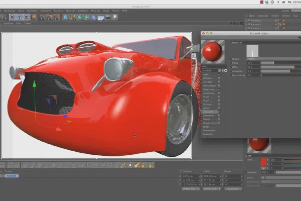 Shader und Texturen - Materialerstellung in CINEMA 4D: Autolack