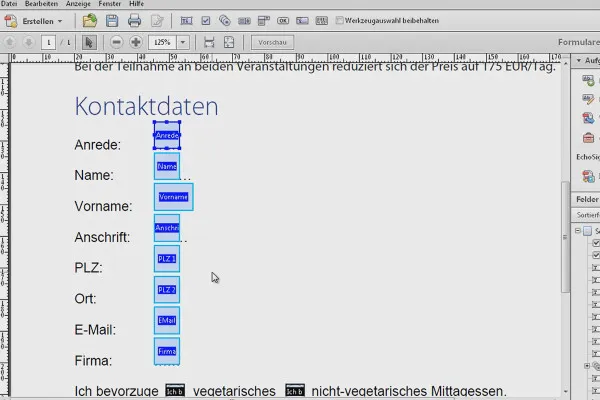 Formulare erstellen in Acrobat