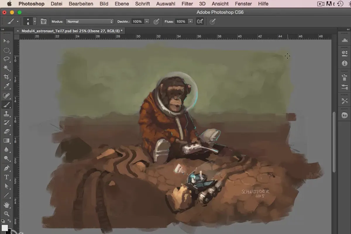 Character-Painting in Photoshop - Modul 4.9 Fertigstellung und weitere Effekte