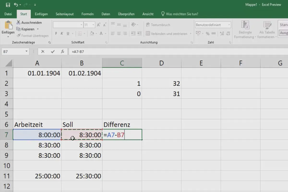 Cursul de Excel pentru o mai mare eficiență la birou: calendar, organigramă și altele - Cum să calculăm corect orele și minutele negative - 3 noiembrie.