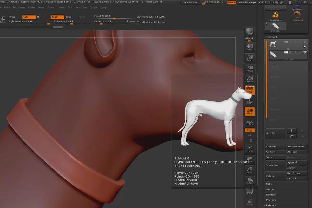 ZBrush pentru începători: 5.10 Extract