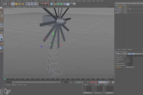 Cinema 4D für Einsteiger – 3D-Praxis: 3.7 Windrad