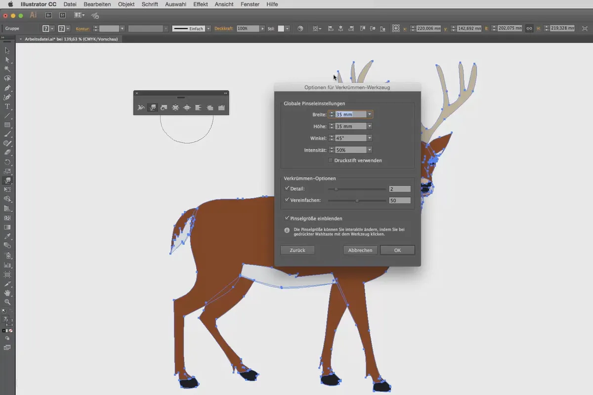 Illustrator für Einsteiger & Aufsteiger – 4.10 Verkrümmen-Werkzeug