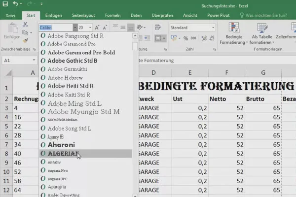 Bazele Excel - Introducere pentru începători: Formatarea a 25 de celule: Fonturi și dimensiuni ale fontului