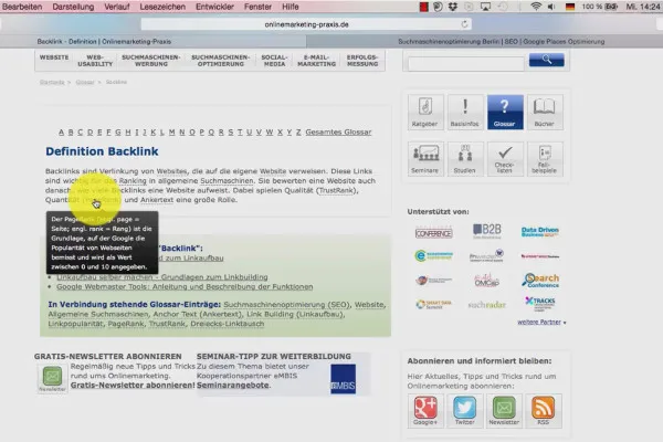 Mit Suchmaschinenoptimierung nach oben – SEO für Aufsteiger – 4.3 Backlink: Definition