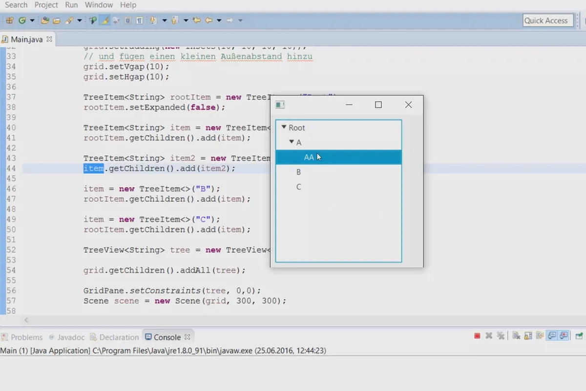 JavaFX für GUI-Entwicklung – 26 TreeView