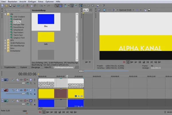 VEGAS Pro: Arbeiten mit dem Alphakanal