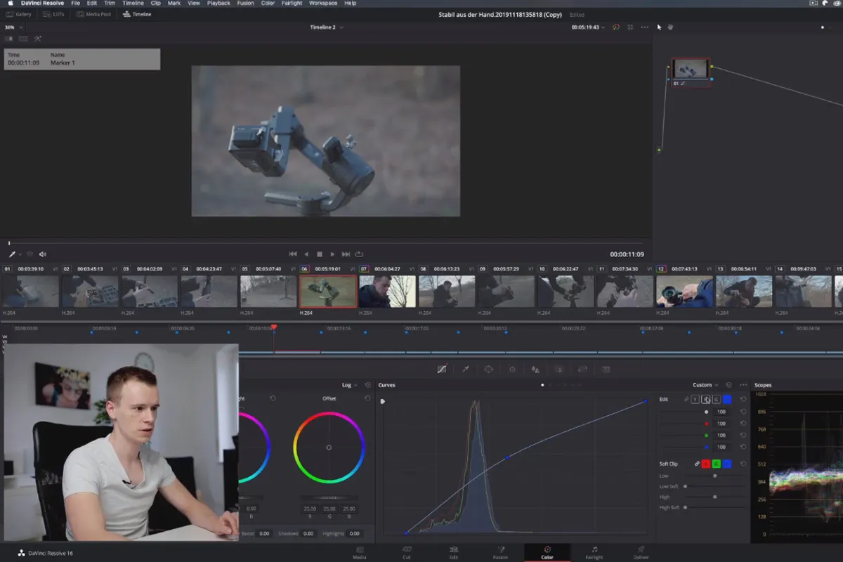 DaVinci Resolve-Tutorial: 4.7 | Curves – Gradationskurve