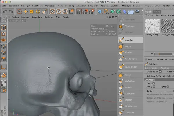 Sculpting in CINEMA 4D - Kreativtraining: Teil 12 - Oberflächenfinish