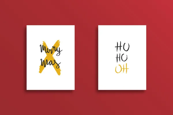 Festliche Handlettering-Vorlagen: 02 | "Merry X-Mas" und "Ho, ho, oh"