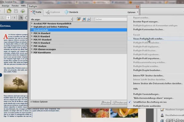 Eigene Preflight-Profile in Acrobat definieren