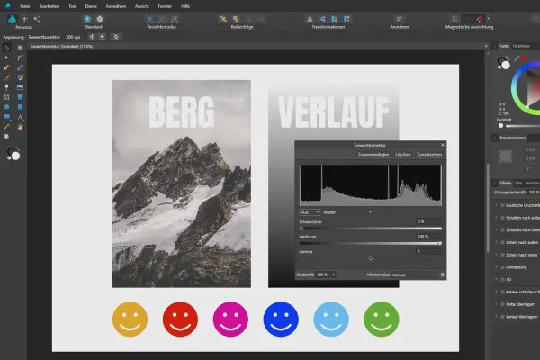 Affinity Designer-Tutorial – Grundlagen: 5.1 | Tonwertkorrektur