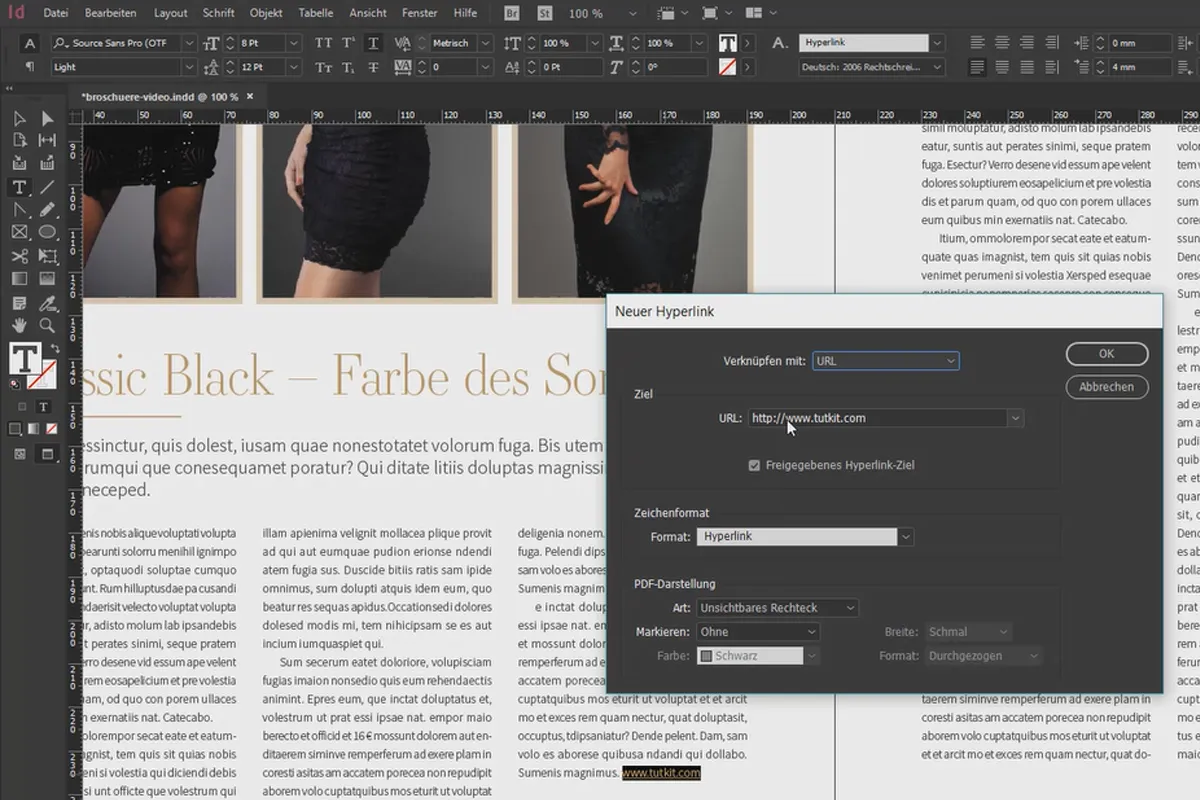 Învățarea InDesign - Tutorial pentru începători: 3.10 Hyperlink-uri și legături interne