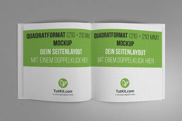 Mockup mit quadratischem Hardcover-Buch – Version 7