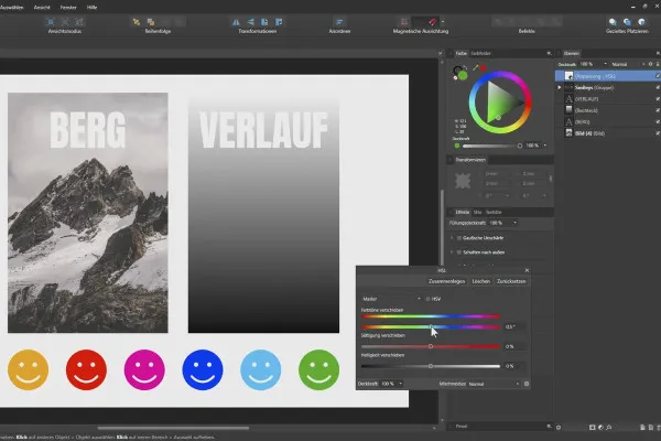 Affinity Designer-Tutorial – Grundlagen: 5.2 | HSL und Leuchtkraft