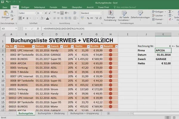 Bazele Excel - Introducere pentru începători: 31 VLOOKUP cu COMPARE, căutare dinamică