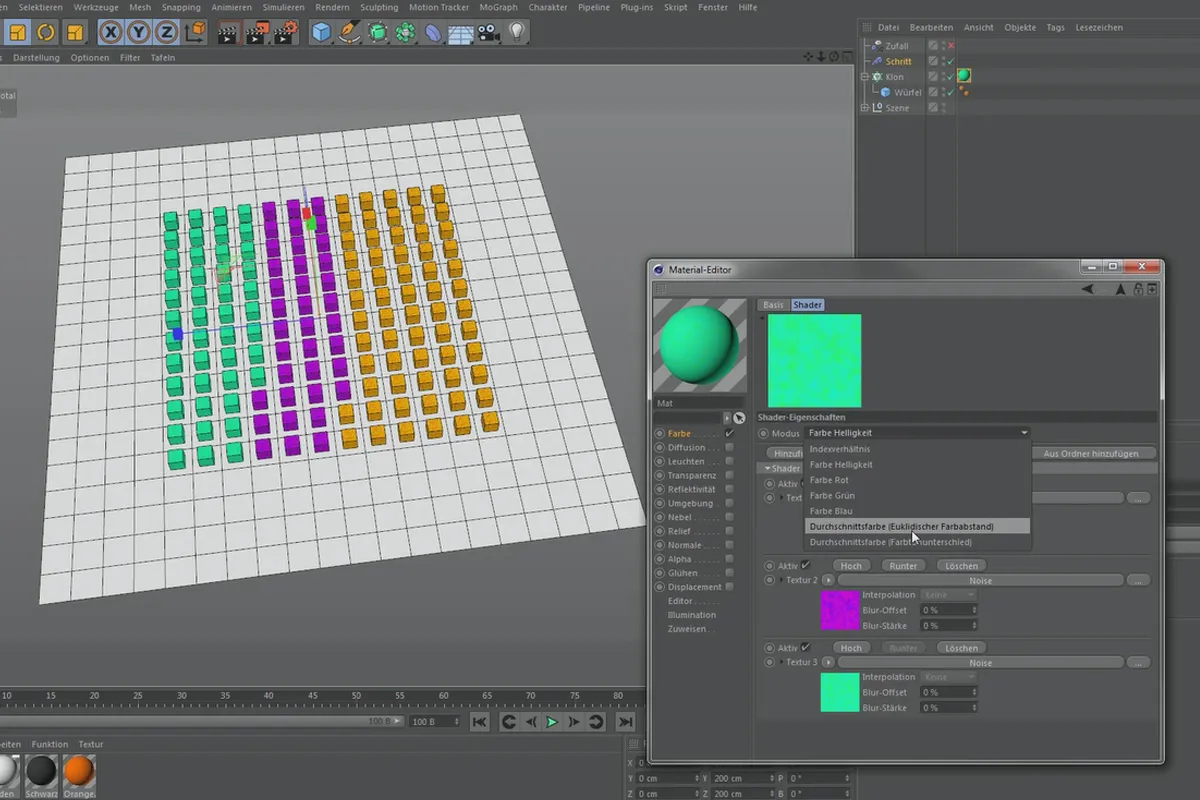 Cinema 4D MoGraph pentru începători - 4.2 Shader Multi