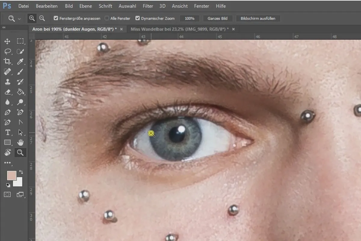 Frequenztrennung in Photoshop – 32 Dodge and Burn Augen