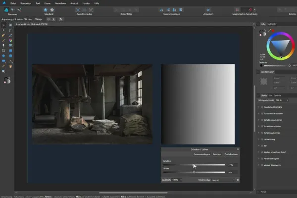 Affinity Designer-Tutorial – Grundlagen: 5.5 | Schatten-Lichter