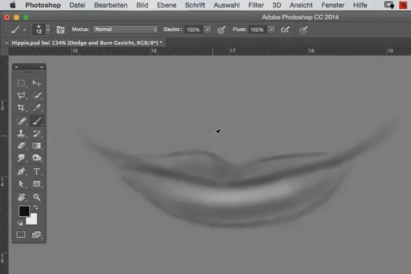 Comic-Style: Das Cartoon-Training für Photoshop – 5.4 Dodge and Burn: Lippen