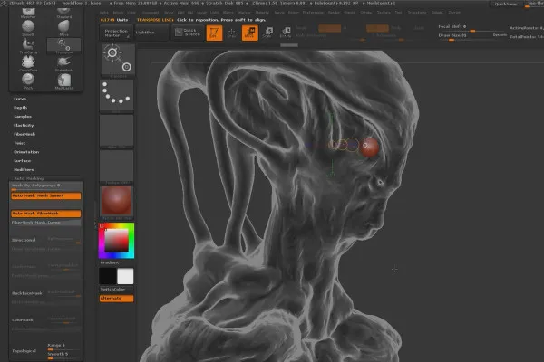 ZBrush pentru începători: 10.1.2 Flux de lucru I - Dynamesh 256