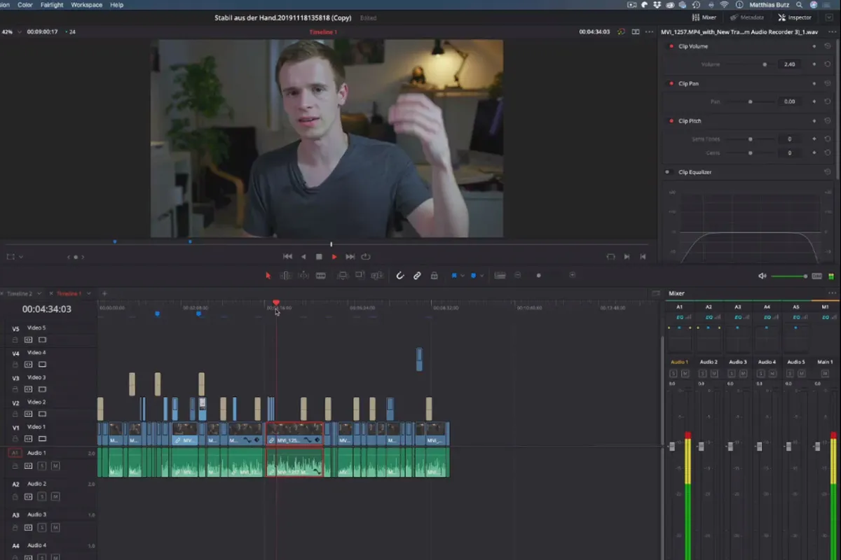 DaVinci Resolve-Tutorial: 5.2 | Der richtige Pegel