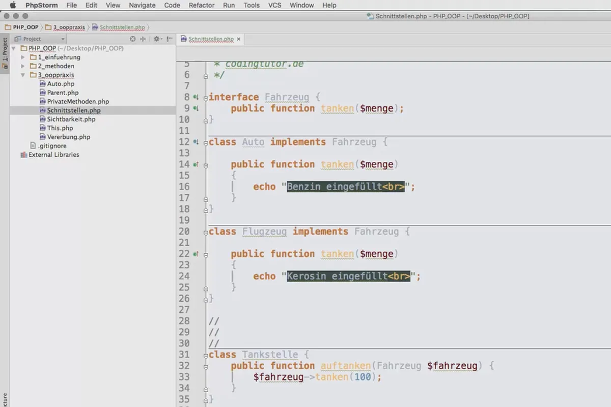 Objektorientierte Web-Programmierung mit PHP – 5.07 Interfaces definieren